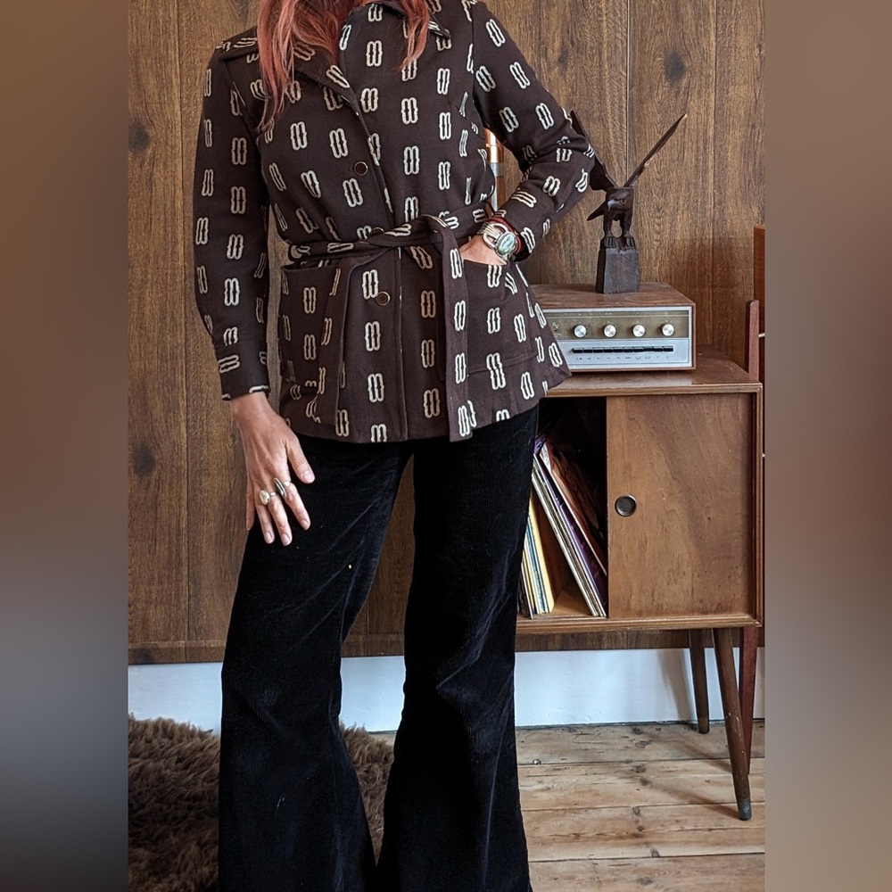 Vintage 60's 70’s Brown and cream jacket